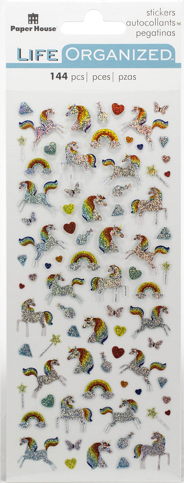 Paper House Productions STM-0013 Unicorn Micro Stickers, 3-pack