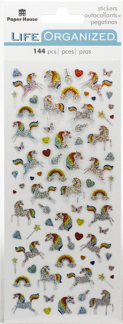 Paper House Productions STM-0013 Unicorn Micro Stickers, 3-pack