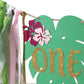 Aloha to One Tropical Hawaiian Luau Theme Highchair Banner- Wild One Highchair Banner for Girls, Pink Jungle Safari Animal 1st Birthday Decorations