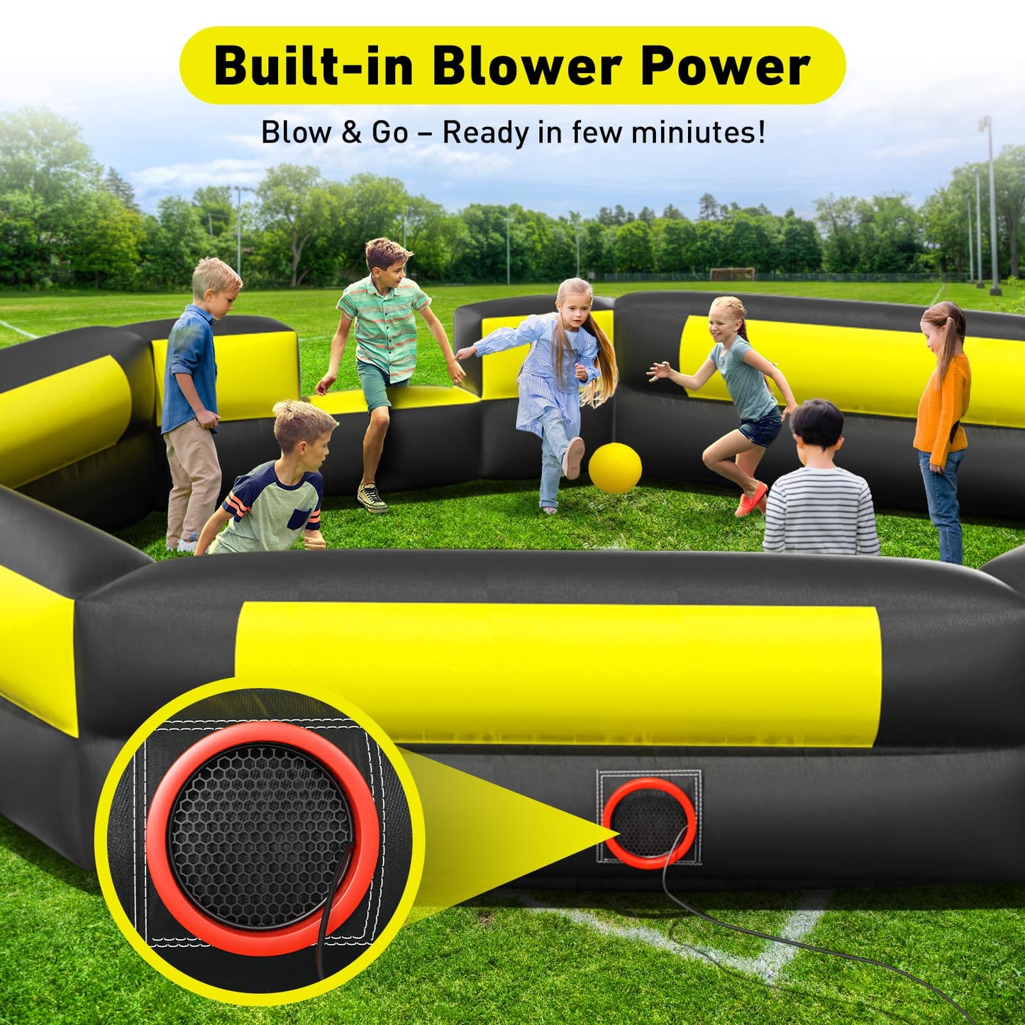 Inflatable Gaga Ball Pit 15FT, Portable Gaga Ball Pit Kit