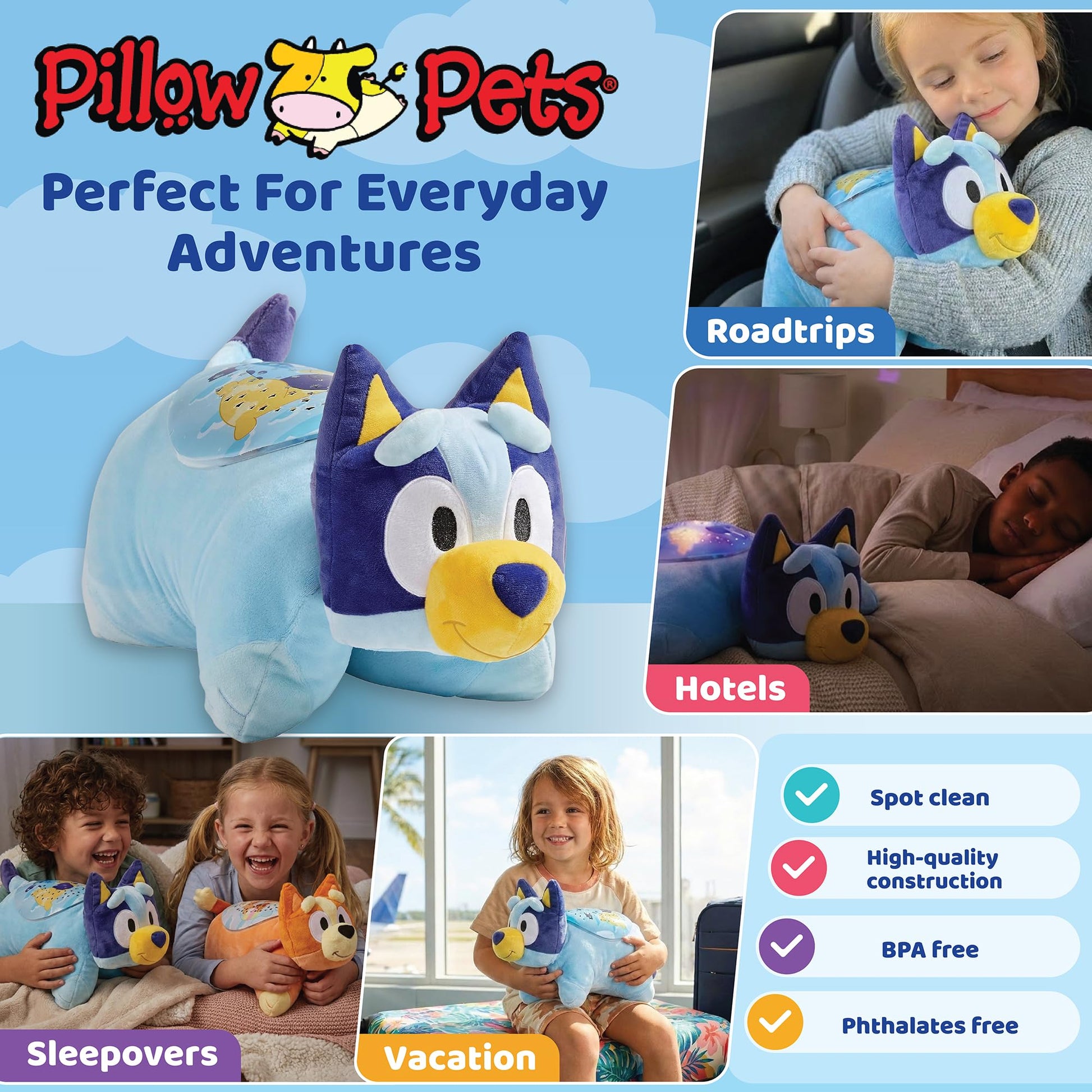 Pillow Pets BBC Studios Bluey, 11" Sleeptime Lite