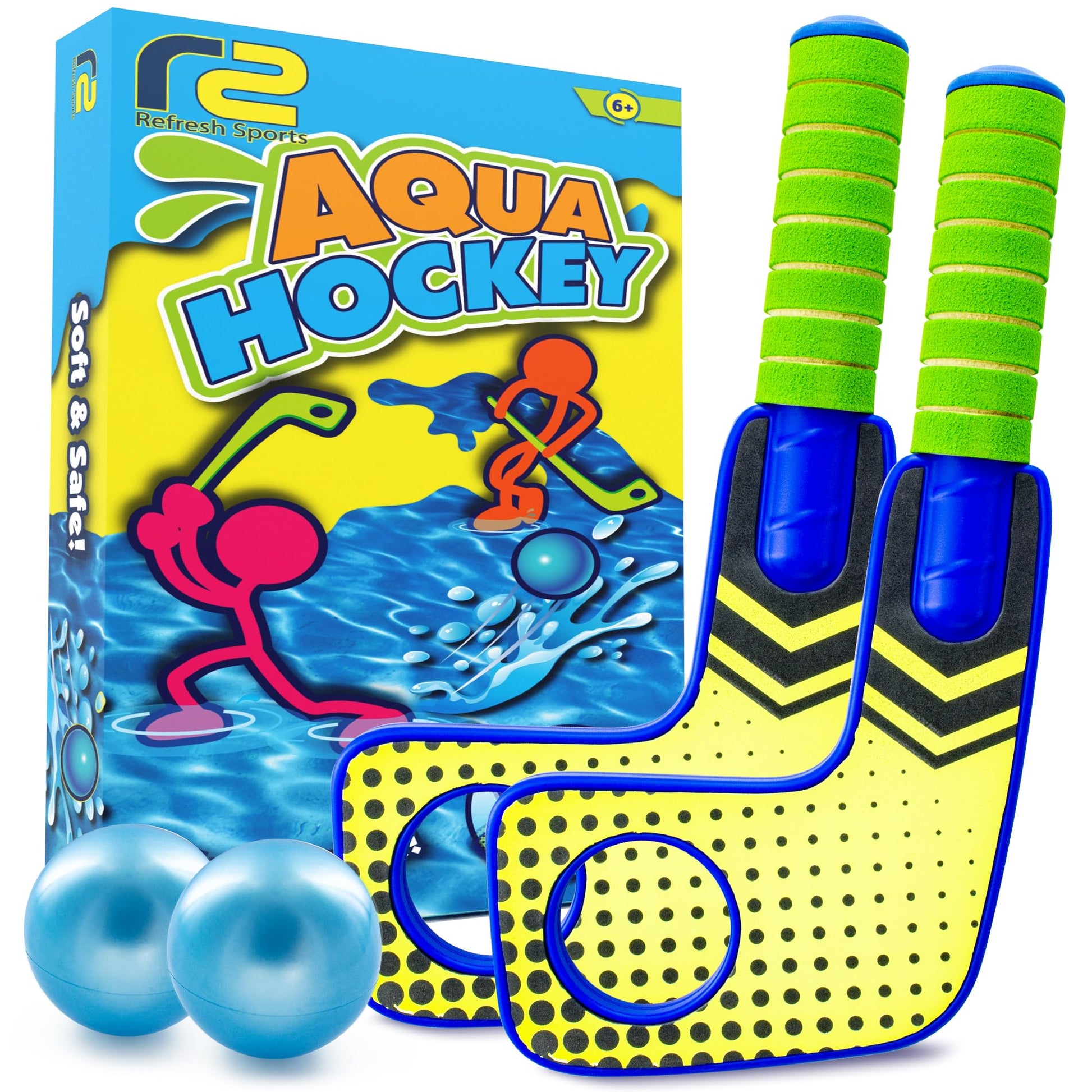 Aqua Hockey Sticks Pool Games - Pool Toys for Kids & Hockey Gifts for Boys - Water Toys Knee Sticks Set Beach Games - Pool Gifts for Boys & Girls