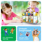 PicassoTiles Magnet Tile Building Block Family Homestead Doll House Theme Playset 8 Character Action Figures Double Sided Magnetic Tiles Printing STEM