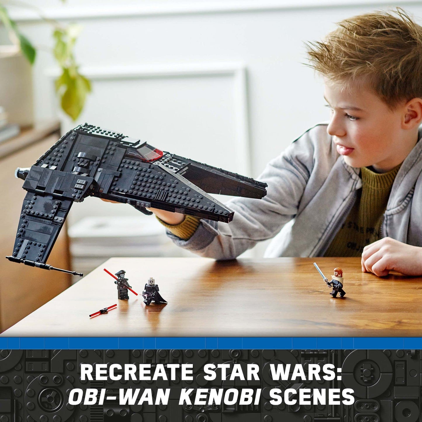 LEGO Star Wars Inquisitor Transport Scythe 75336 Buildable Toy Starship, OBI-Wan Kenobi Set, Ben Kenobi Minifigure with Blue and Double-Bladed Red
