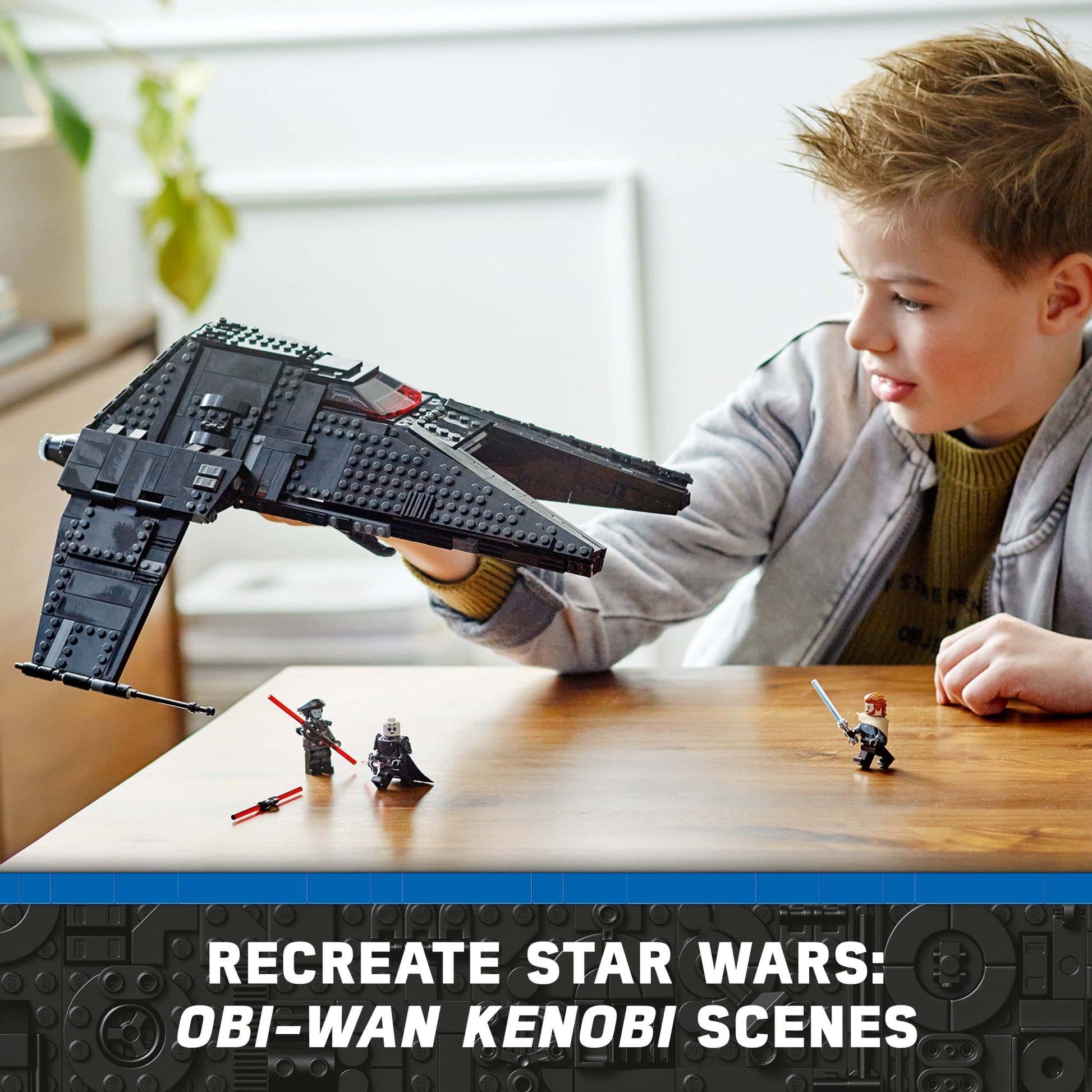 LEGO Star Wars Inquisitor Transport Scythe 75336 Buildable Toy Starship, OBI-Wan Kenobi Set, Ben Kenobi Minifigure with Blue and Double-Bladed Red