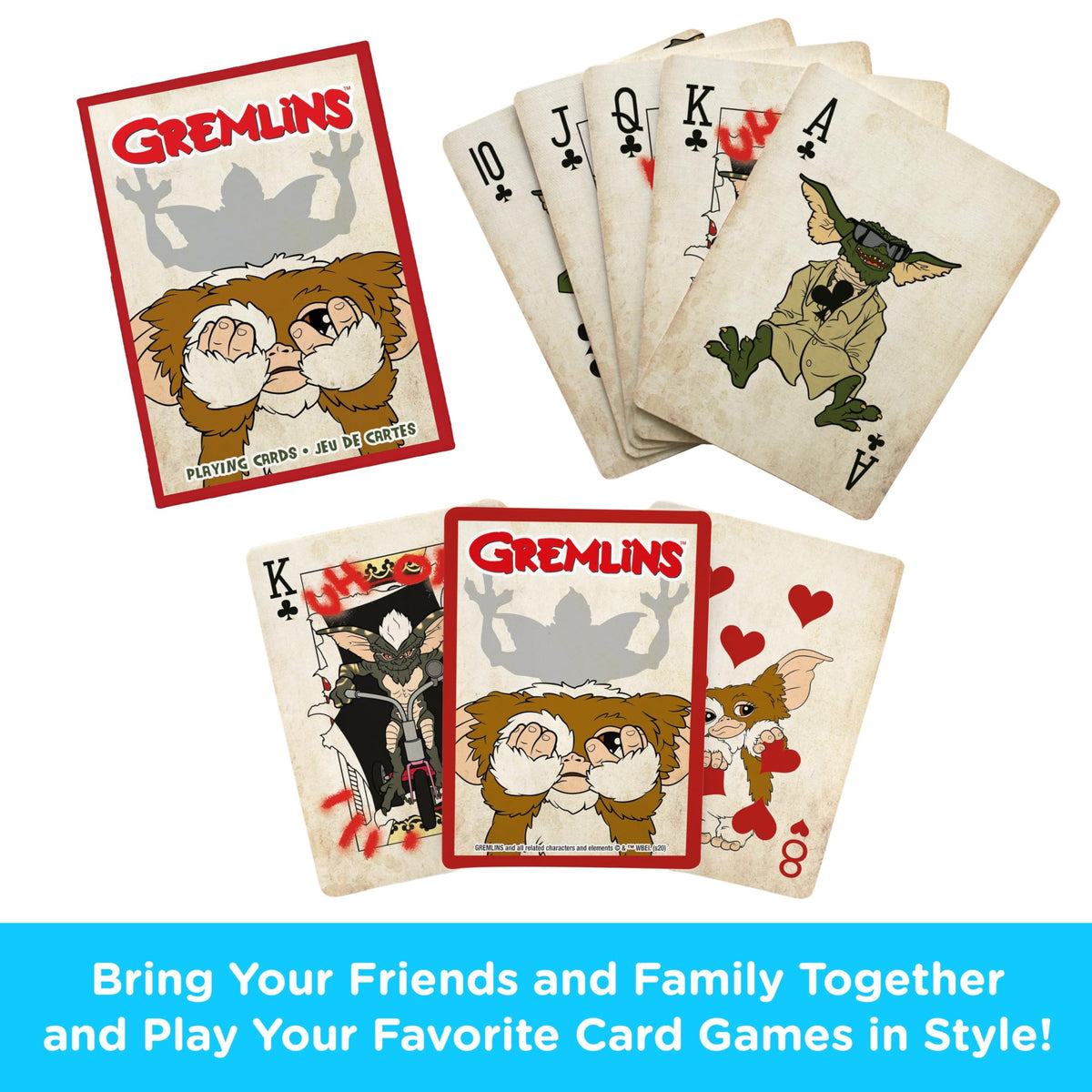 AQUARIUS Gremlins Playing Cards - Gremlins Themed Deck of Cards for Your Favorite Card Games - Officially Licensed Gremlins Merchandise & Collectibles