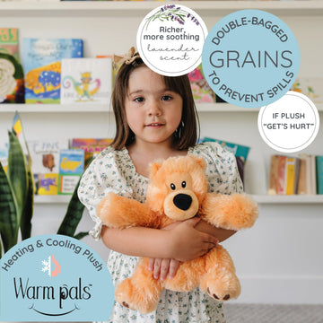 Bear Hugs - Microwavable & Weighted Plush Stuffed Animal - Heated Plushie for Warmth - Cute, Soft, Cozy Toy for Adults & Children (Boys, Girls