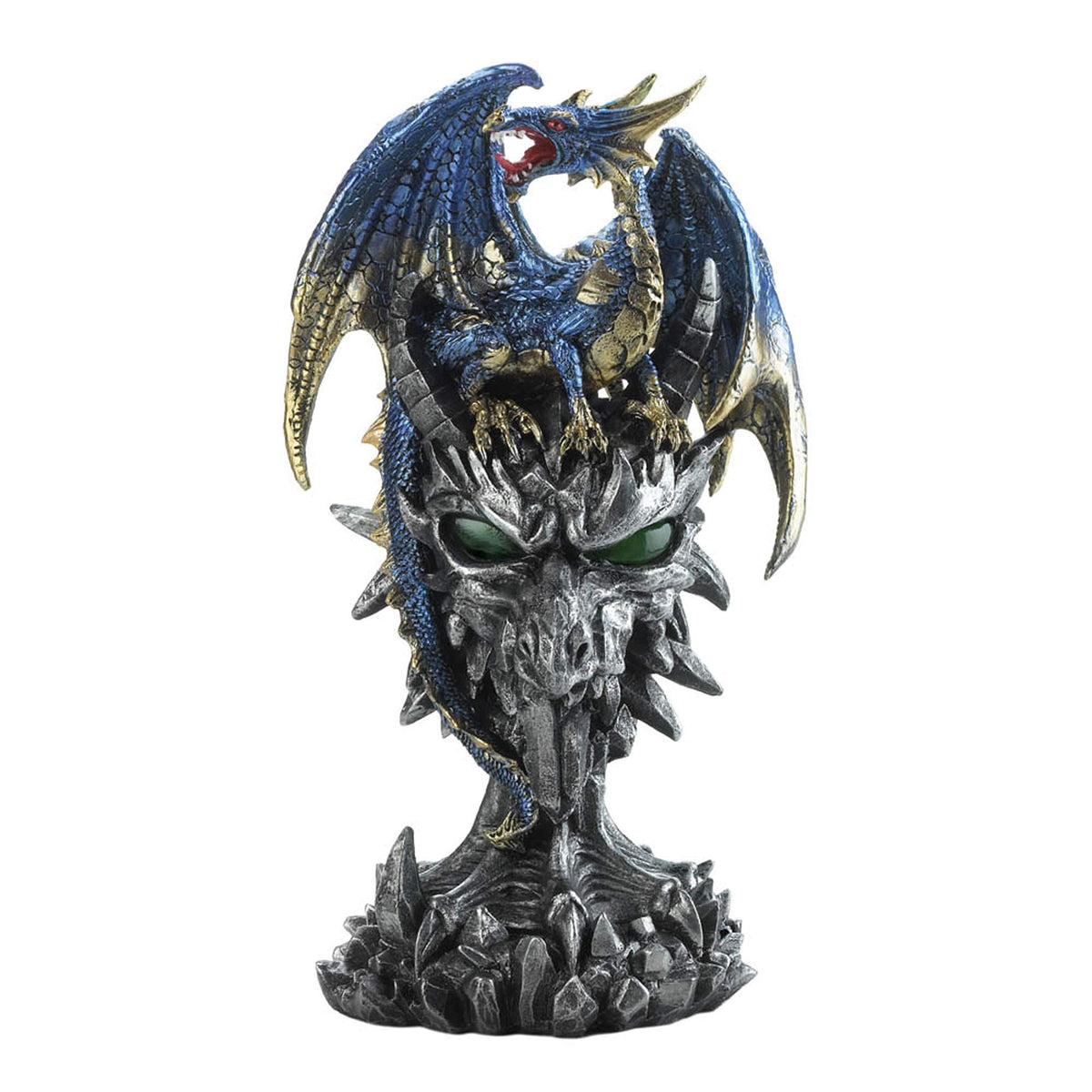 Blue Dragon Warrior Statue 6x4x9.5