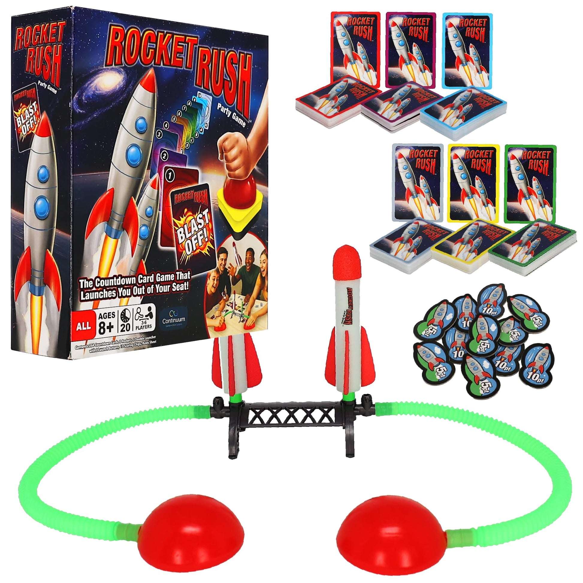 Rocket Rush Card Game for Kids and Families Ages 8+ Fun Interactive Group Party Games for 3-6 Players - Gift for Teens and Children by Continuum
