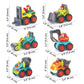 6 Pieces Construction Vehicles Toy Trucks Set - Bulldozer, Cement Mixer, Dumper, Forklift, Excavator and Road Roller for Your Little Contractor - Push