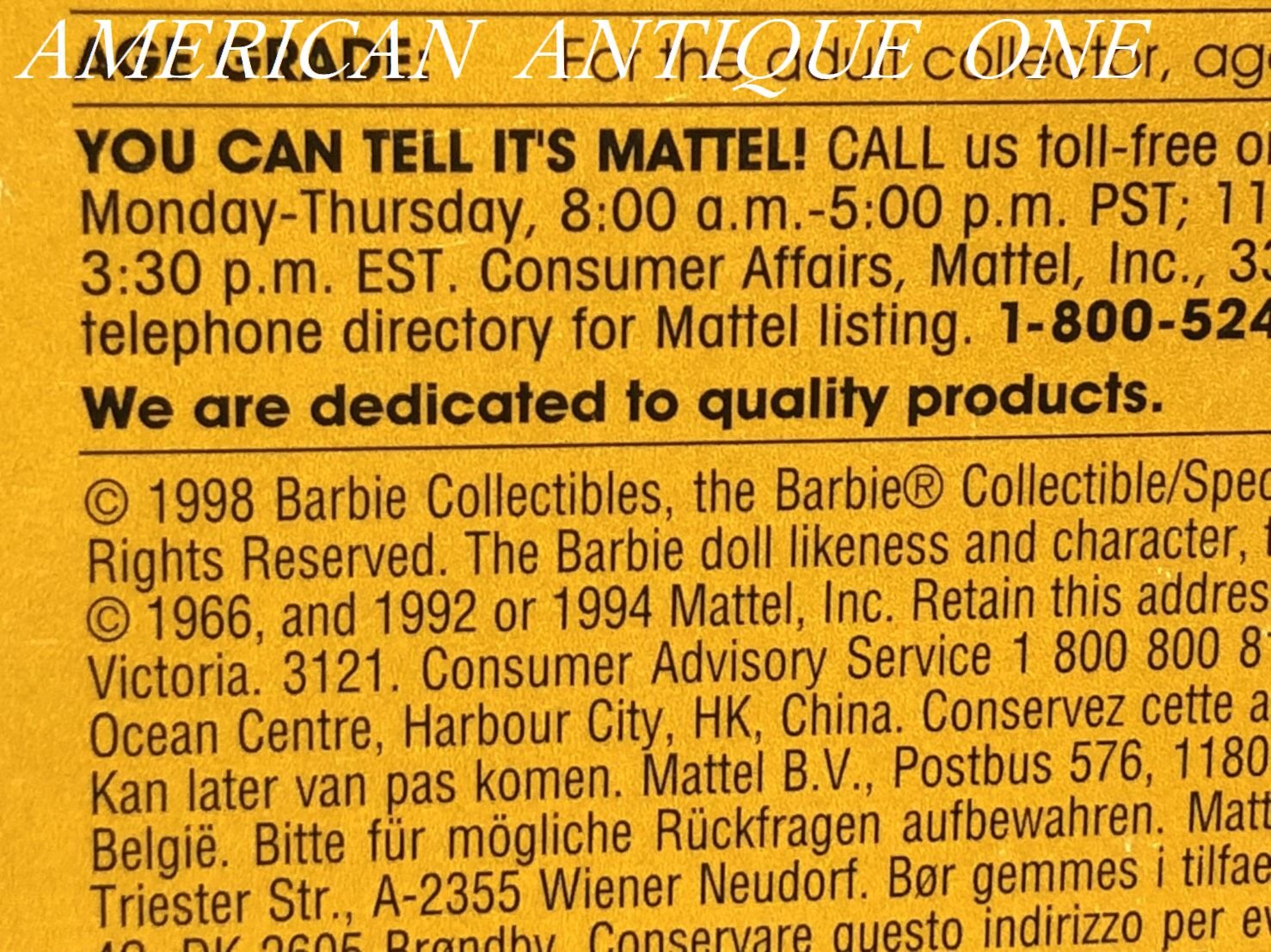Sunflower Barbie Second in Series 1998