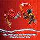 LEGO NINJAGO Kai and Ras’ Car and Bike Battle 71789 Beginner Building Toy Set, Features a Ninja Car Toy and Bike Plus 2 Minifigures, Birthday Gift