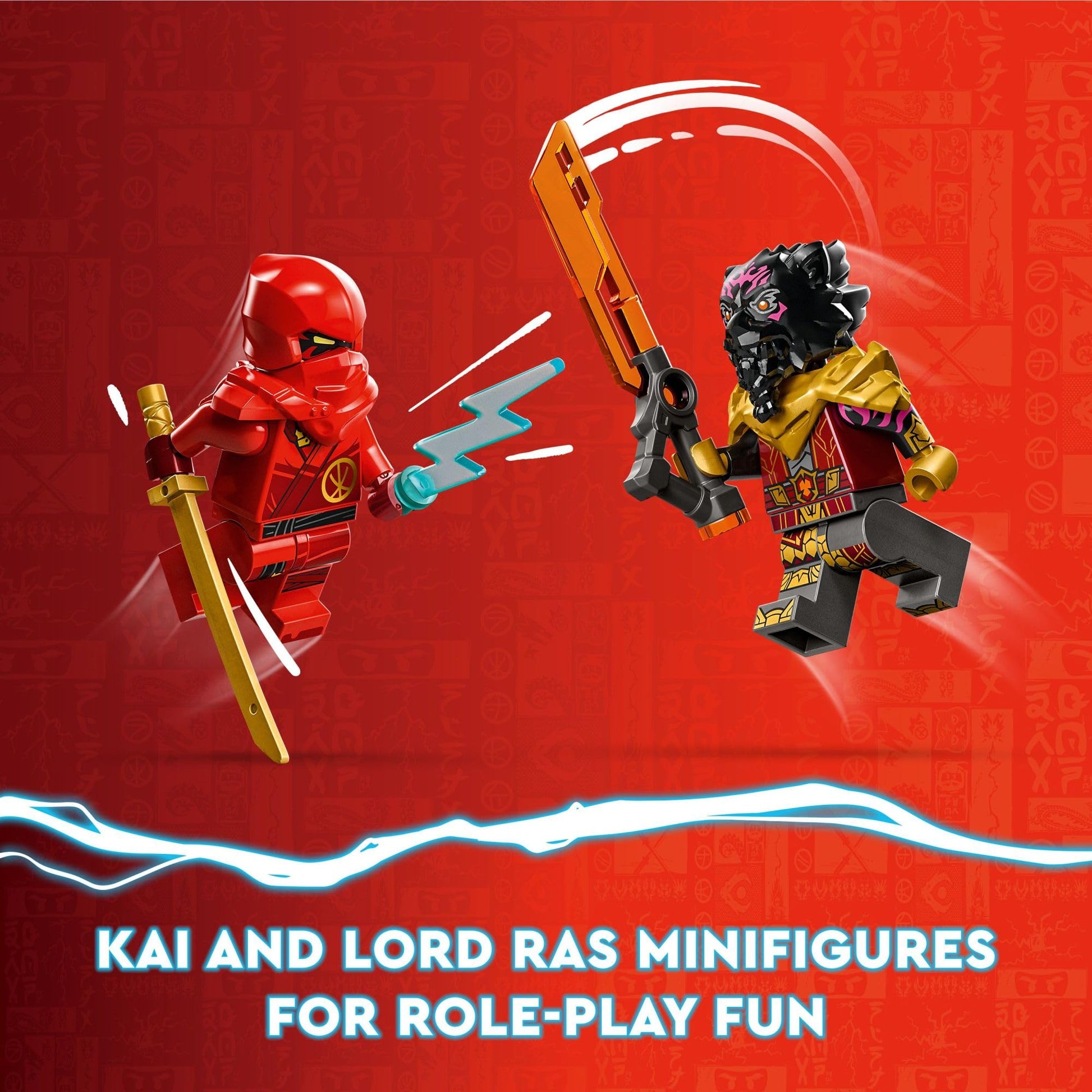 LEGO NINJAGO Kai and Ras’ Car and Bike Battle 71789 Beginner Building Toy Set, Features a Ninja Car Toy and Bike Plus 2 Minifigures, Birthday Gift