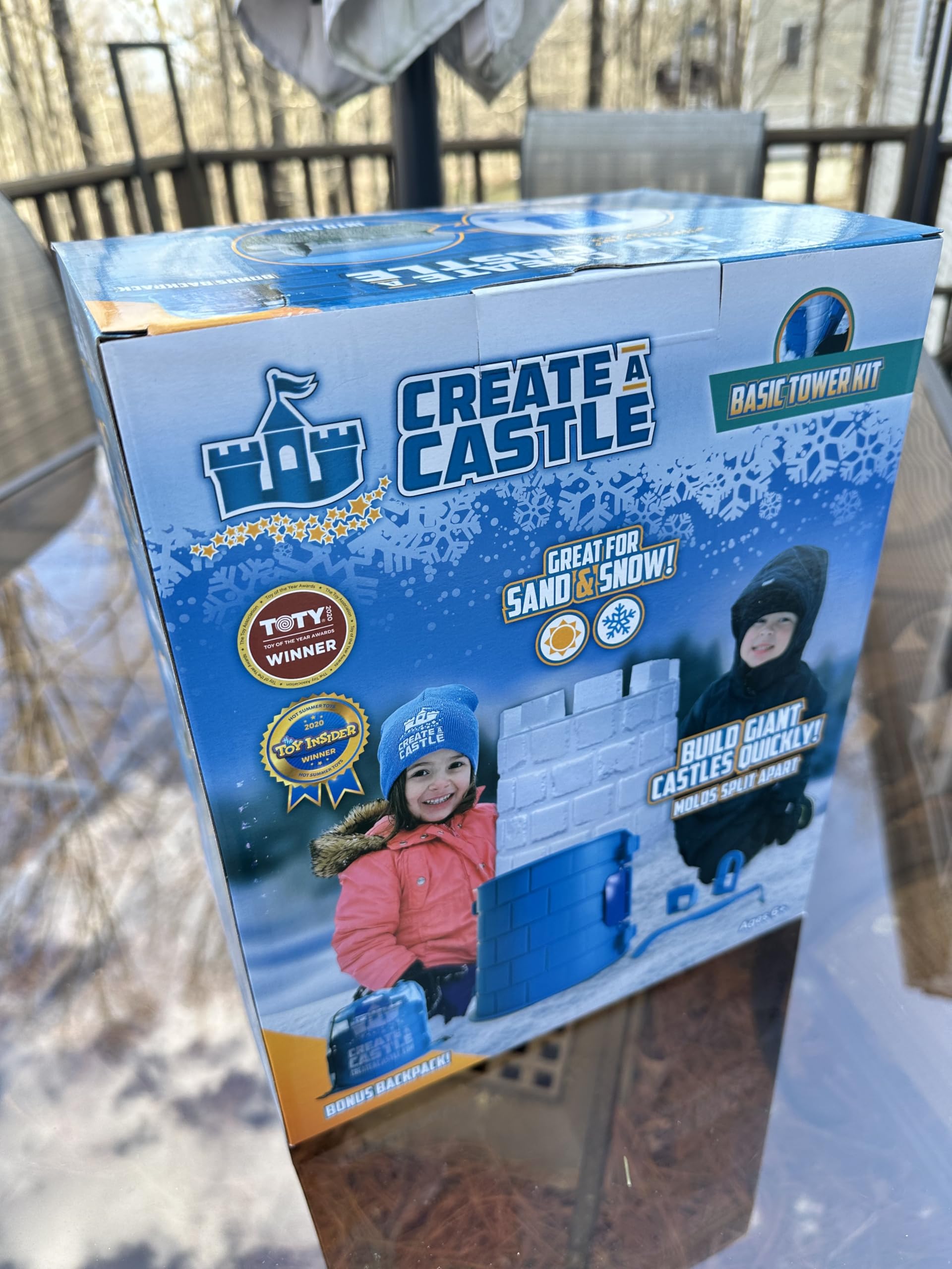 Create A Castle Sandcastle Kit as Seen on Shark Tank, 4 Piece Outdoor Beach Toy Set for Kids and Adults, Towers, Building Tools, Portable Mesh Storage