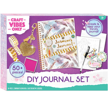Good Vibes Journal DIY Set by Craft Vibes Only - Personalized Diary - Custom Journals for Girls - Creative Writing Scrapbook Kit - Customize Your
