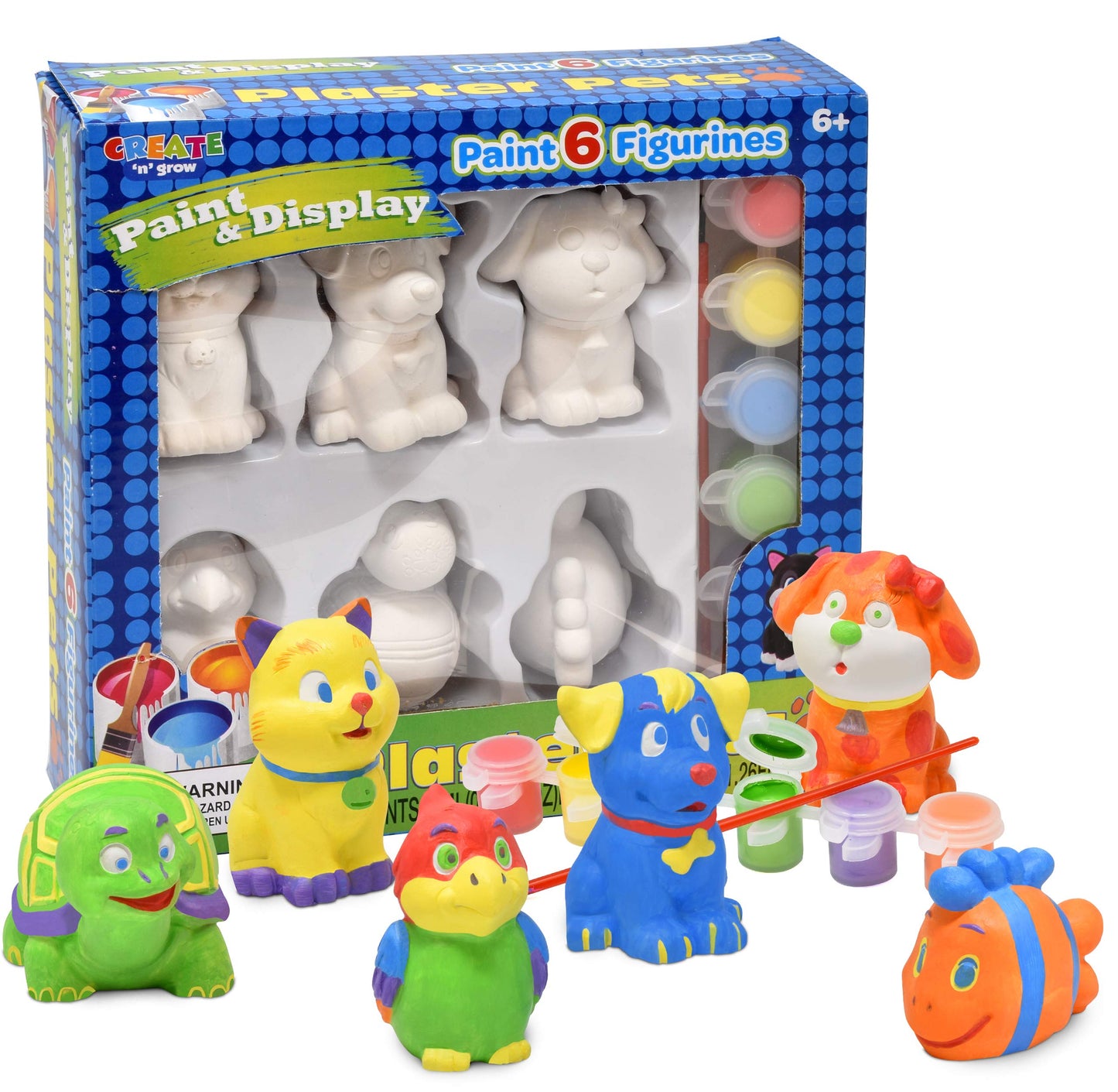 Number 1 in Gadgets Paint Your Own Pet Figurines, Decorate Your Own Painting Set, Includes 6 Pet Figurines, 6 Pots of Paint, Complete Plaster Craft