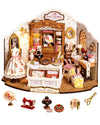 ROBOTIME DIY Miniature House Kit, Elsa’s Tailoring Dollhouse Kit, Mini Wooden Furniture Kit for Adults, Sewing Shop Building Model, Creative Craft