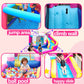 Doctor Dolphin Inflatable Bounce House Water Slides for Kids Backyard, Water Bounce House with Waterslide, Blow Up Kids Bouncy House for Wet