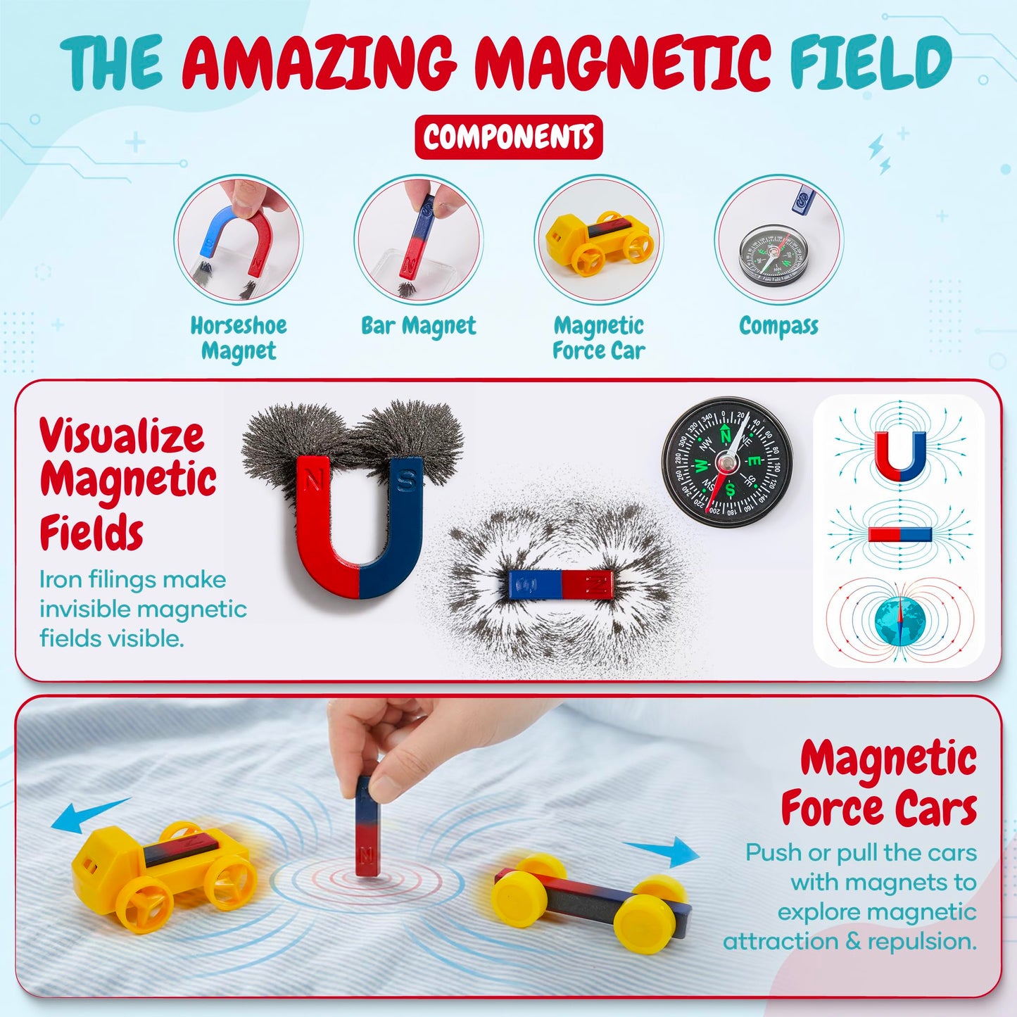 Teenii Electricity and Magnetism Kit for Kids, STEM Science Experiments with Electric Circuits, Educational Physics Toy, Science Discovery Game