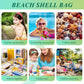 2PCS Mesh Beach Bag,Shell Bags for Beach, Fanny Pack Shell Bags for picking up shells for adults with Adjustable Straps for Collecting Seashells Rocks