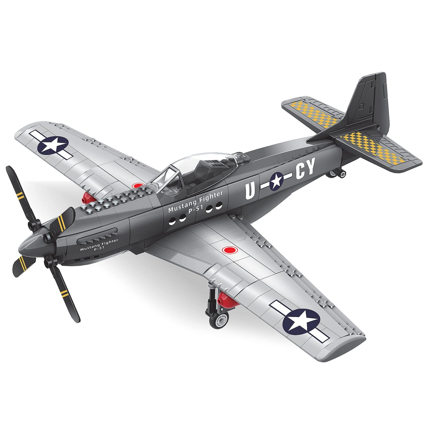 Apostrophe Games WW2 P-51 Mustang Fighter Plane Building Block Set - 258 -Pcs Building Toys Set - Plane Toy for Kids Older Than 10 and Adults