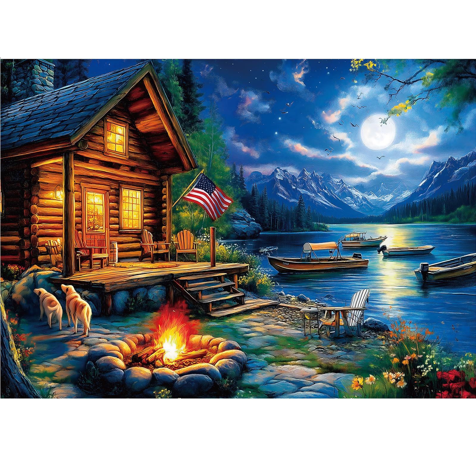 1000 Piece Puzzle for Adults, 20 x 27 inches Jigsaw Puzzles - Moonlit