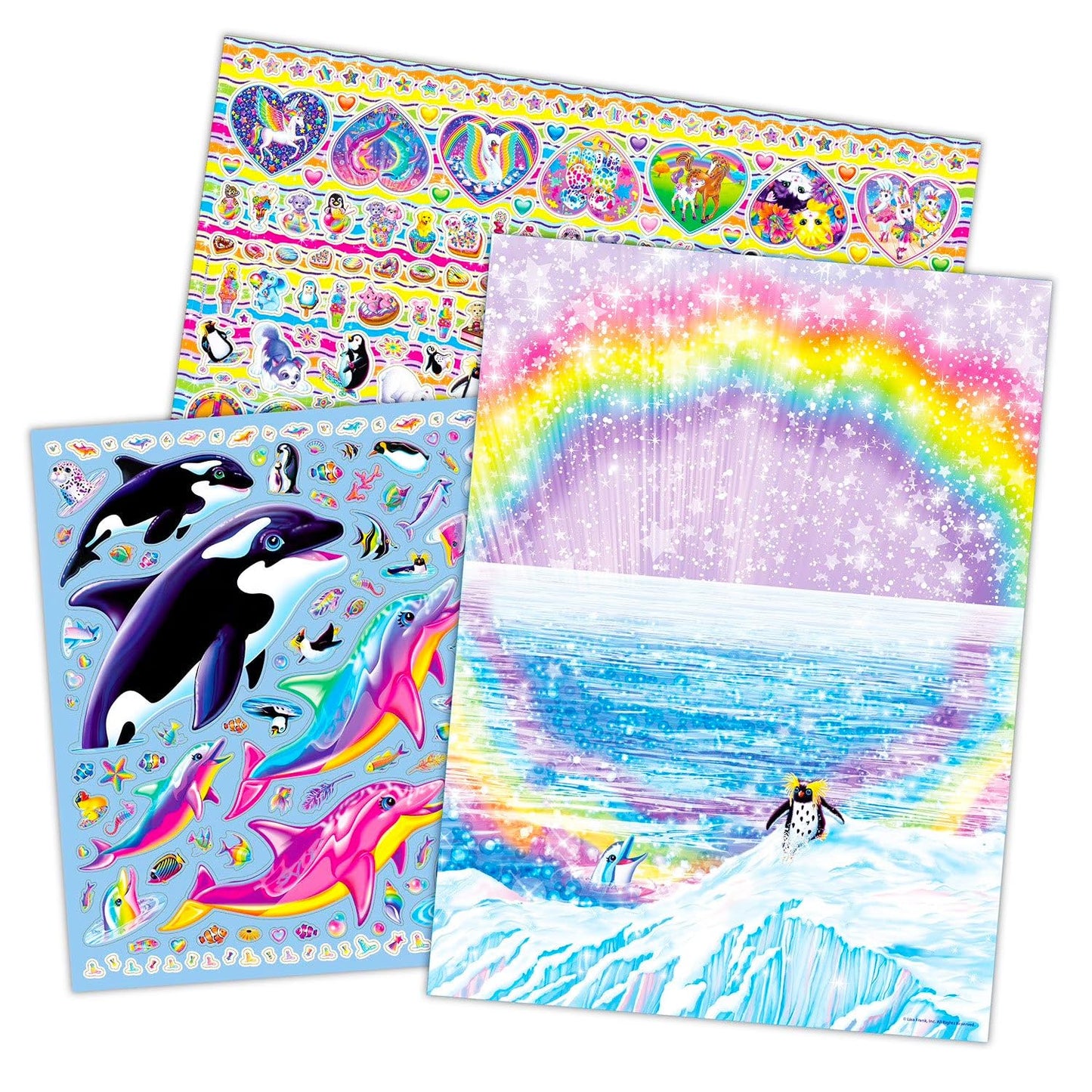 Lisa Frank Create-A-Scene Over 1000 Stickers Activity Pad to Color - Lisa Frank Sticker Play Scene Book (11x16 Inches)