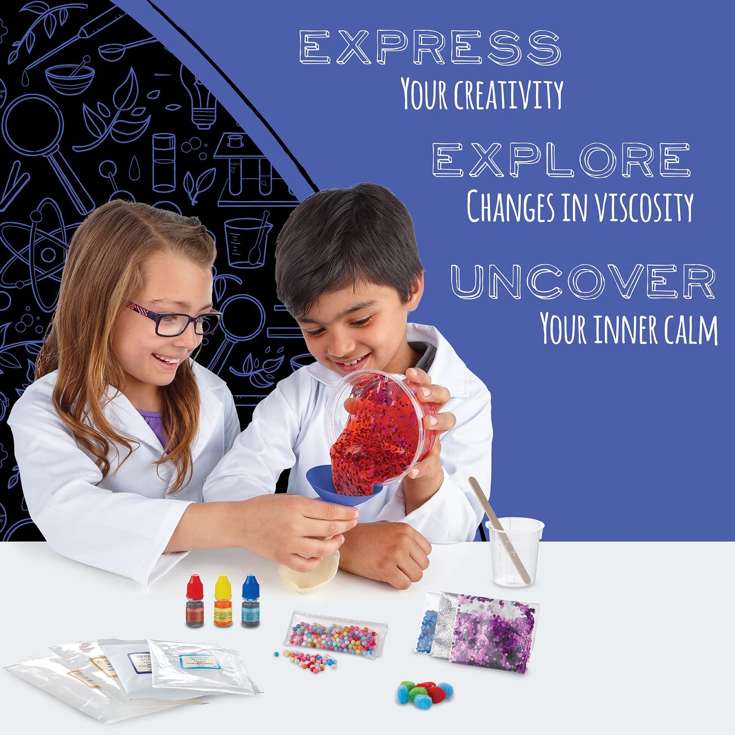 MindWare Science Academy Squishy Ball lab - Kids & Teens Make 3 Squishy Ball Stress Toys with Our 35pc Set - Wild & Weird Experiments for Boys & Girls