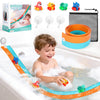 Race Car Bath Toys, Toddler Bathub Toy Set, 5 Ft Flexible Bath Race Track for Kids Ages 3+ , Cars Toy Gift for Baby Boys &Girls, Portable Rolls Up
