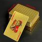 SFALCI 1pc Waterproof Plastic Poker Playing Cards PET Table Games Halloween/Thanksgiving Day (Golden Color)