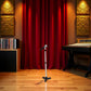 Black Decoration Accessories, 1:12 Miniature Scene Model Microphone with Stand, Decortion, Furniture, Microphone (90 x 18 mm)