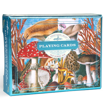 eeBoo Piece & Love: Mushroom Playing Cards - Includes 2-52 Card Decks, Traditional Decks with Beautiful Artwork & Gilded Edges