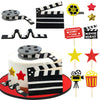 12 PCS Cake Topper Glitter Cupcake Toppers Picks Movie Night Birthday Party Decoration for Movie Theme Birthday Party Baby Shower Supplies