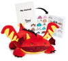 MEMORY MATES Jax the Red Dragon Memory Foam Pillow Plush with Kid's Diary that Stores in Belly Pocket, 15” Stuffed Animal, 6" Journal