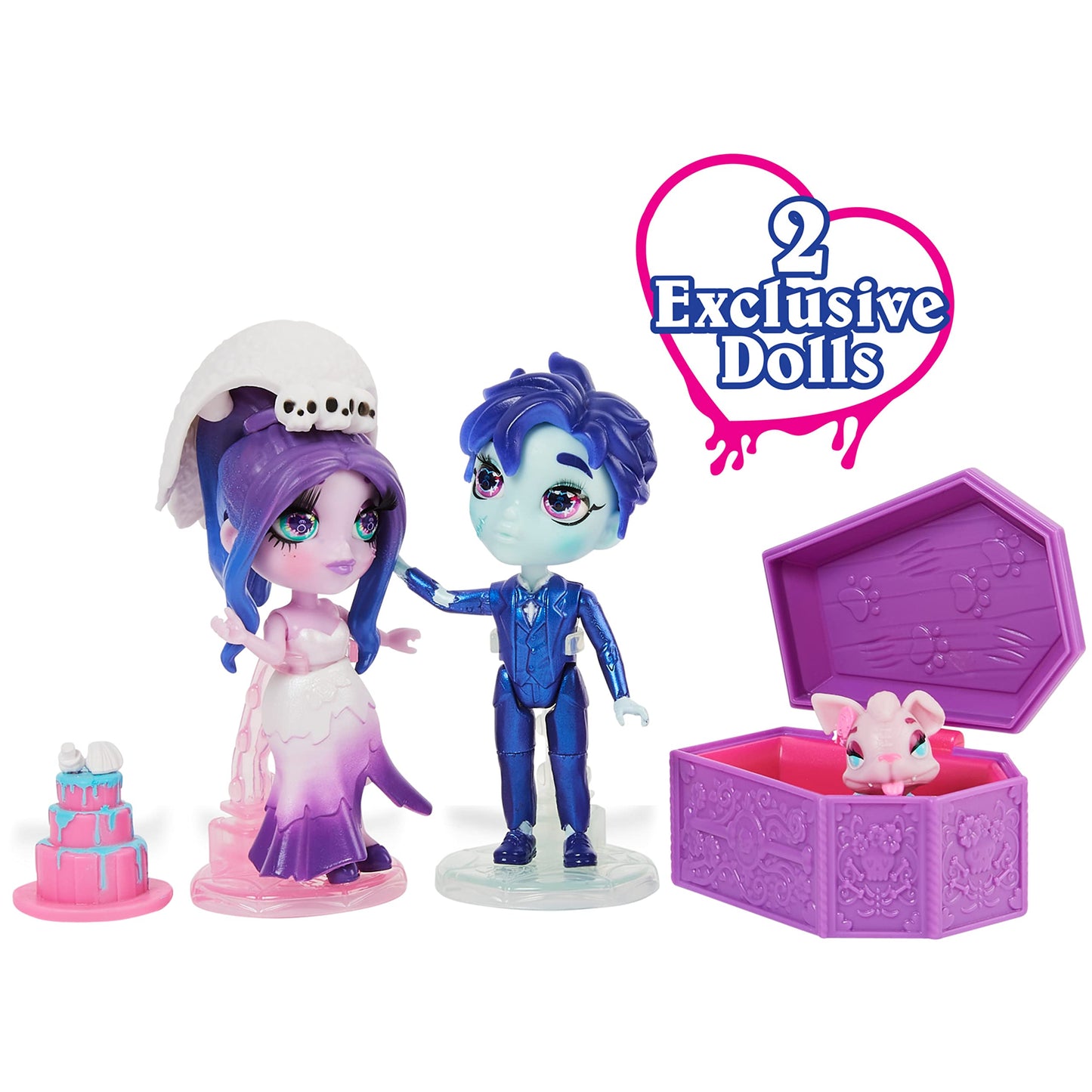 Zombaes Forever, Zombadie to Love Deluxe Zombie Dolls Set with 2 Exclusive 3.5-inch Figures, Pet & Accessory, Girls Gifts, Kids Toys for Girls
