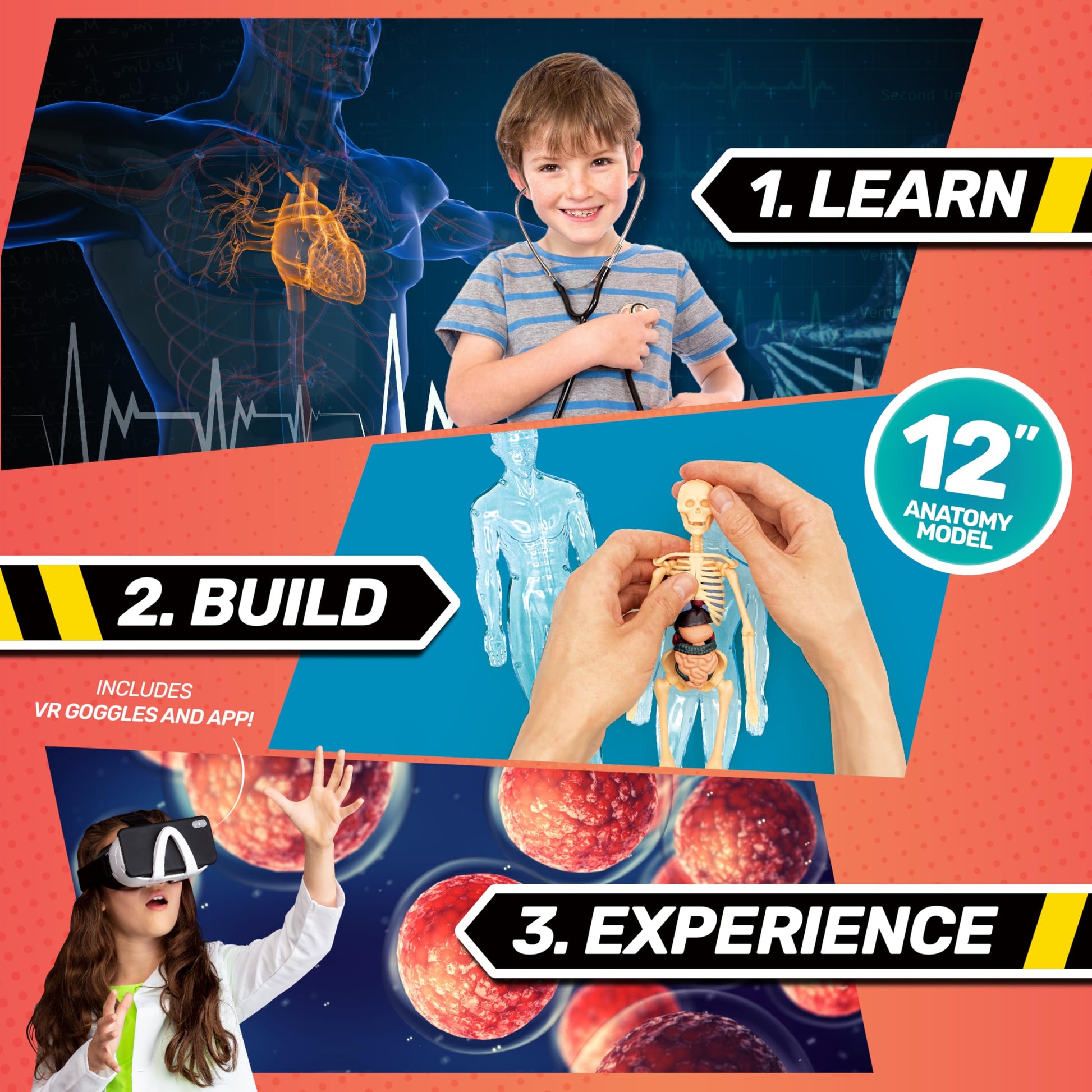 Abacus Brands Bill Nye's Science Squad Body Lab VR- Kids STEM Activity Set