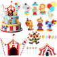 Circus Cake Toppers Carnival Cupcake Toppers Circus Birthday Cake Decorations Carnival Birthday Party Supplies Circus Baby Shower Decoration