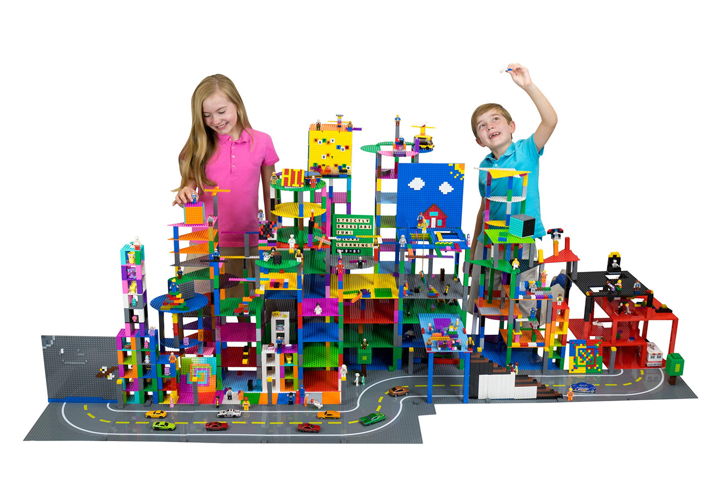 Strictly Briks Classic Stackable Baseplates - Rainbow Building Bricks Set - Stackable Base Plates Building Set Compatible with Lego - Brick Stacker