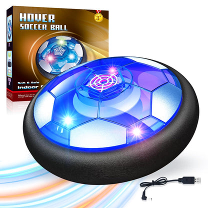 Hover Soccer Ball Toddler Set with LED Lights Indoor Outdoor Toys for Kids, Floating Hover Soccer Ball Toys, USB Charging Soccer Gifts for Boys