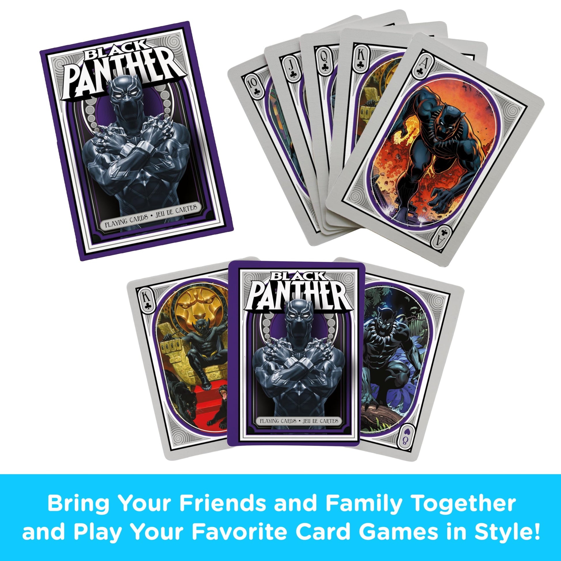 Aquarius Marvel Comics Black Panther Playing Cards - Black Panther Themed Deck of Cards for Your Favorite Card Games - Officially Licensed Merchandise