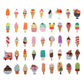 100 Pack Ice Cream Stickers,Ice Cream Party Favors, Birthday Decorations Gifts