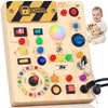 RichBoy Busy Board Montessori Sensory Toy, 37-in-1 Switch Board with 24 LED Lights, Birthday Gift for 1 2 3 Year Old Boys Girls, Safety for Toddlers