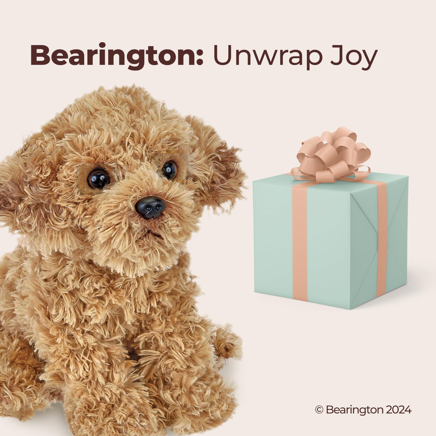 Bearington Lovely Doodles Caramel Dog Stuffed Animal 14 in - Puppy Stuffed Animals - Plush Dog Toys for Kids Goldendoodle Labradoodle Plushies -