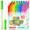 Inscraft 40 Pack 14’’ Big Bubble Wands, 8 Colors Mix Bulk for Summer Toy, Outdoor/Indoor Activity Use, Easter, Birthday, Graduation, Shower, Bubbles