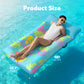 Sloosh Inflatable Pool Floats Raft - XL Fabric Covered Pool Mat Lounger Floaties for Adults, Ultra Comfort Inflatable Water Float with Headrest