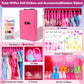 127pcs Doll Clothes Accessories and Closet for 11.5 inch Girl Doll,Dollhouse Wardrobe Storage Fashion Dress Gowns Outfits Swimsuits Tops Bottoms Shoe