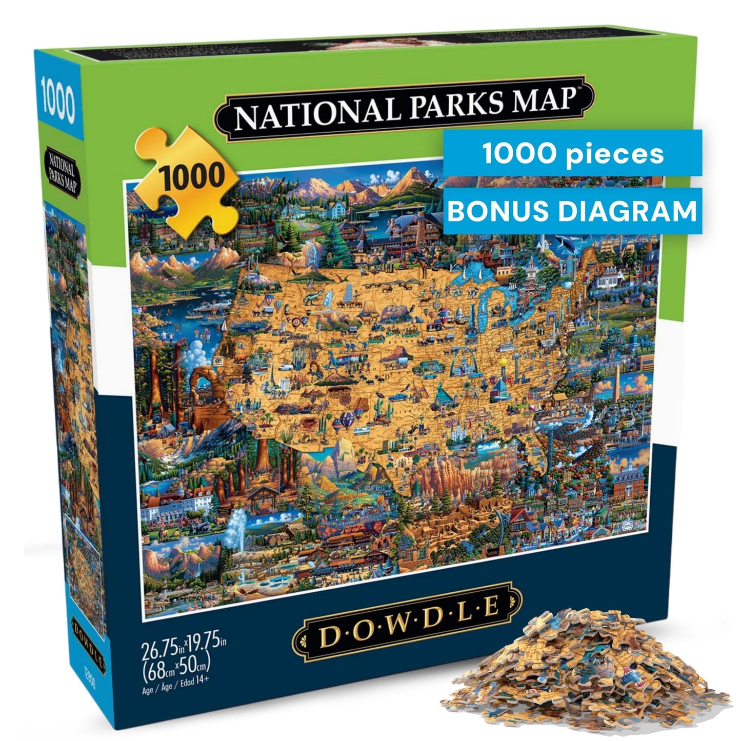 Buffalo Games - Eric Dowdle National Parks Map - 1000 Piece Puzzle