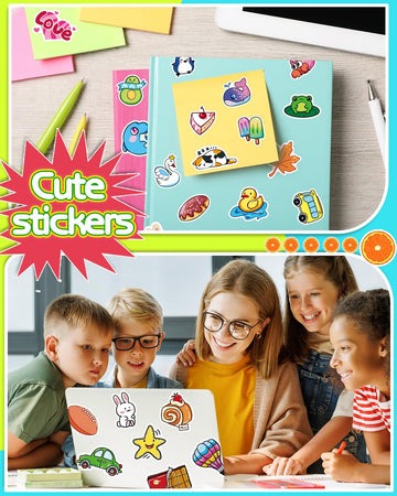1200 Pcs Stickers for Kids, Cute Water Bottle Stickers for Teens, Kawaii Vinyl Phone Laptop Skateboard Animal Waterproof Sticker, Bulk Aesthetic