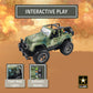 Lollipop United States Army Friction Powered 1/16 Model Off Road Vehicle w/Car Light & Sound, Push & Go Toy Rescue Battle Truck Military Toys 3+ yrs