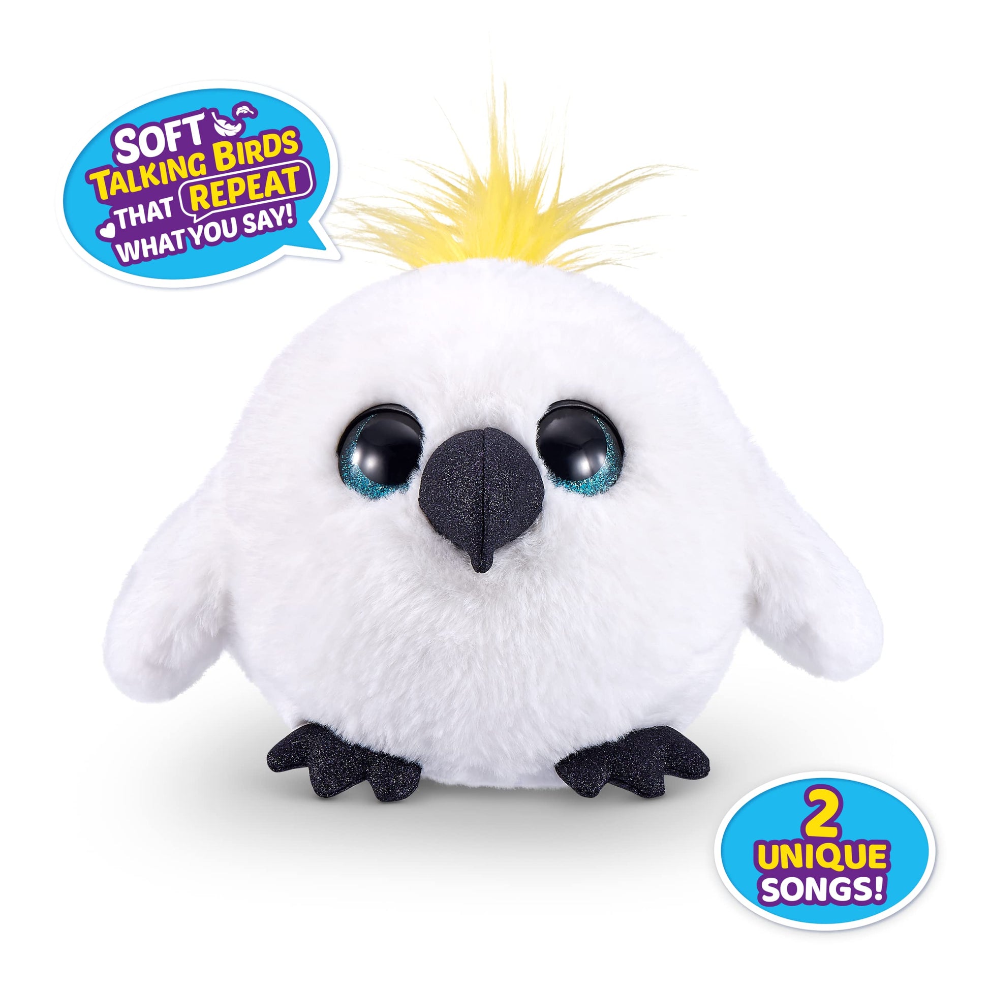 Pets Alive Chirpy Birds (White Cockatoo) by ZURU, Electronic Pet that Speaks, Giant Surprise Egg, Stickers, Comb, Fluffy Clay, Bird Animal Plush for